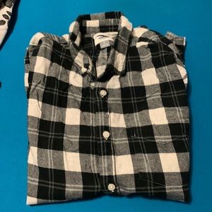 Black and white flannel button down